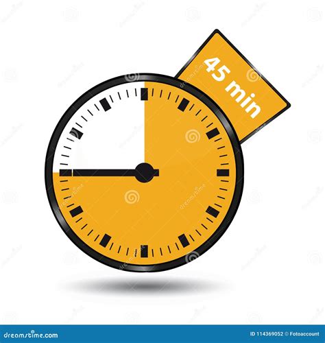 Timer 45 Minutes - Vector Illustration - Isolated on White Stock Vector ...