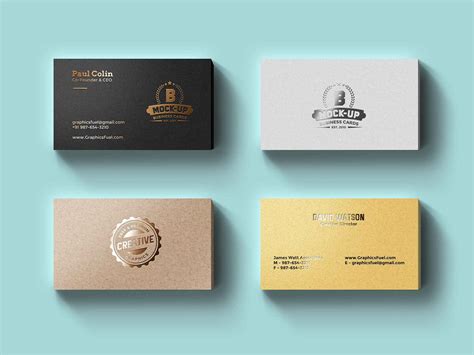 Free Foil Business Cards Mockup (PSD)