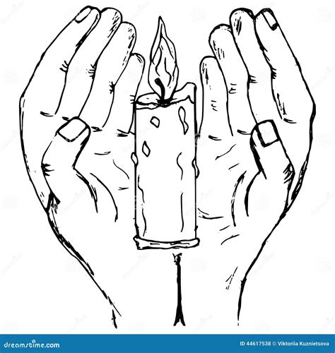 Candle in the hands stock vector. Illustration of equipment - 44617538