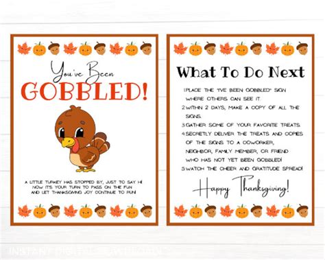 You've Been Gobbled Printable Digital Download - Etsy