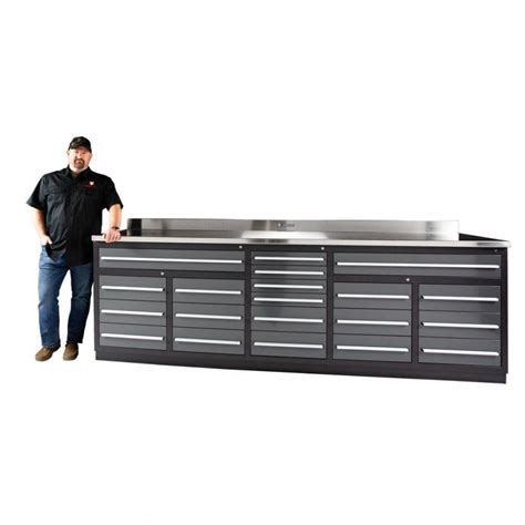 20 Drawer Heavy Duty All Steel Garage Workbench W/ Stainless Steel Top