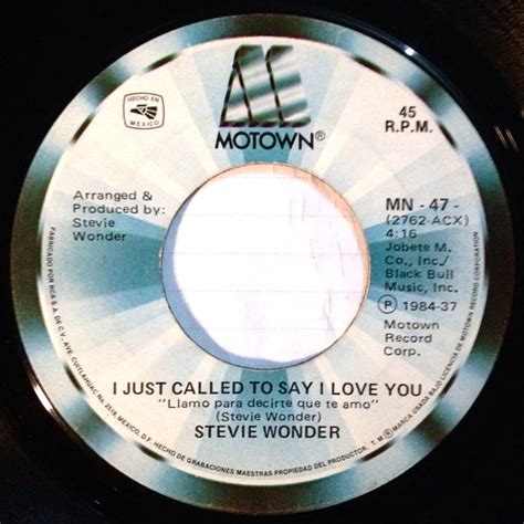 Stevie Wonder – I Just Called To Say I Love You (1984, Vinyl) - Discogs