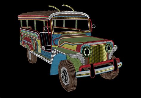 Premium Vector | Philippine Manila icons Jeepney transportation