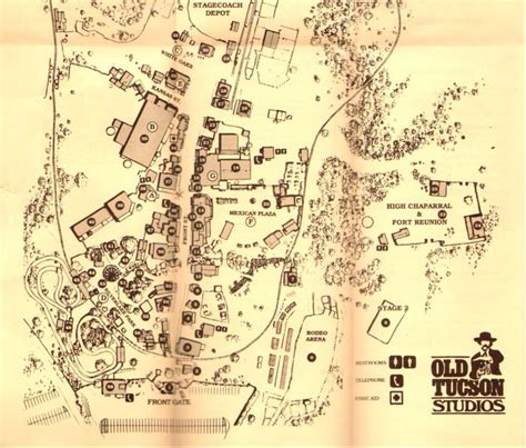 an old map shows the location of several buildings