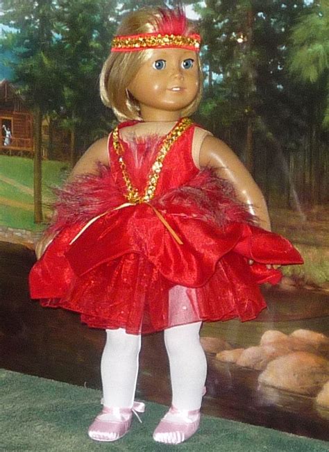 Firebird Ballet Costume with Tights and Shoes fits American Girl Dolls | American girl clothes ...