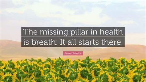 James Nestor Quote: “The missing pillar in health is breath. It all ...