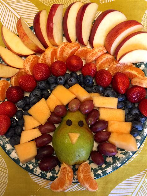 Thanksgiving Turkey-Shaped Fruit Platter Appetizer Recipe – Melanie Cooks