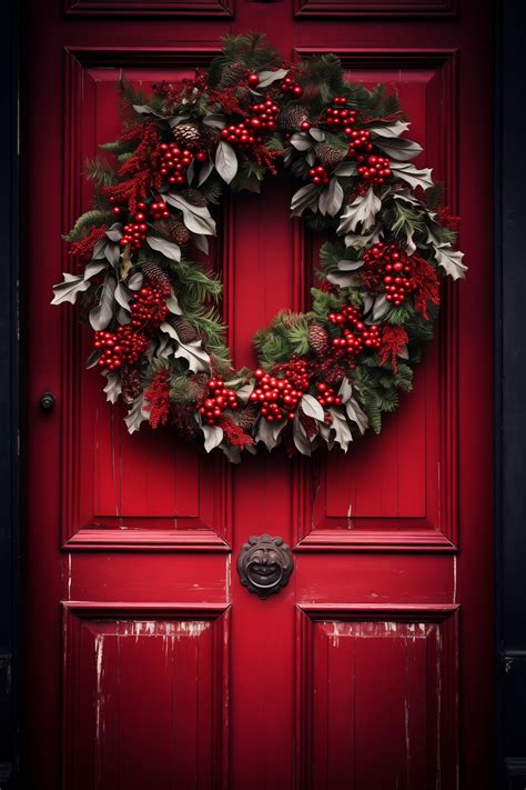 Christmas Wreath Hanging Free Stock Photo - Public Domain Pictures