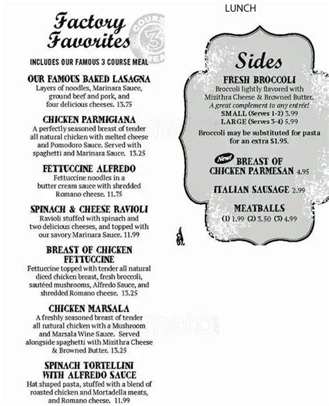 Old Spaghetti Factory Menu, Menu for Old Spaghetti Factory, Lynnwood, Lynnwood - Urbanspoon/Zomato