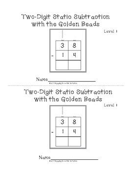 Two-Digit Subtraction with the Montessori Golden Beads Level 1 | TpT