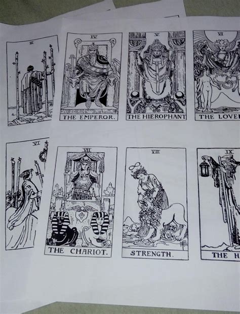 Black and White Tarot Card Deck Printable Tarot | Etsy