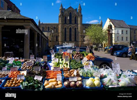 Outdoor market Hexham, Northumberland, England, UK Stock Photo - Alamy