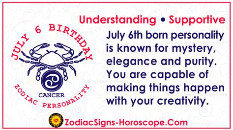 July 6 Zodiac (Cancer) Horoscope Birthday Personality and Lucky Things | ZSH