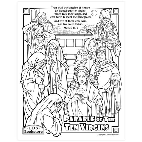 Parable of the Ten Virgins Coloring Page - Printable