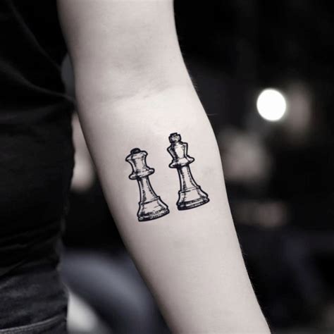 Chess Piece King Queen Temporary Tattoo Sticker (Set of 2) | Chess ...