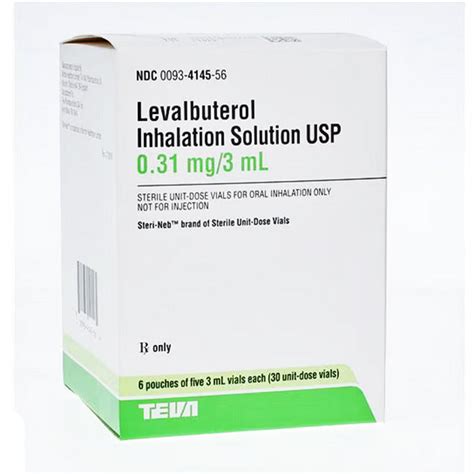 Levalbuterol Inhalation Solution 0.31 mg Nebulizer Vial 3 mL x 30/Box — Mountainside Medical ...