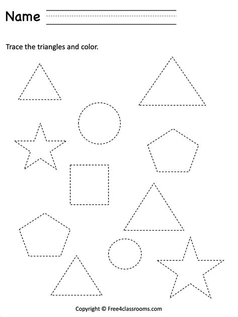 Free Shape Worksheet For Prek - Fine Motor Skills - Free Worksheets - Free4Classrooms