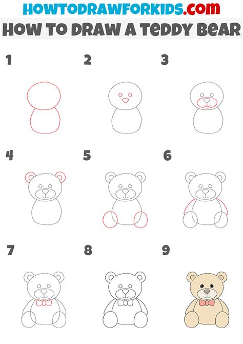 How to Draw a Teddy Bear - Easy Drawing Tutorial For Kids