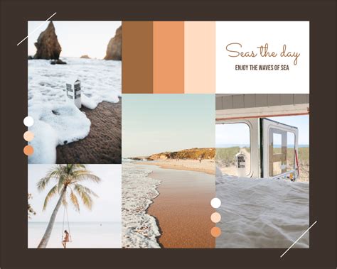 Seas The Day Beach Mood Board | Mood Board Template