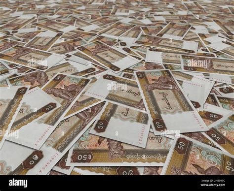 3D rendering of Myanmar kyat banknotes Stock Photo - Alamy