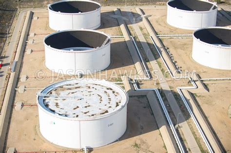 Aerial View. Aerial view of oil depot, Libya . Jason Hawkes