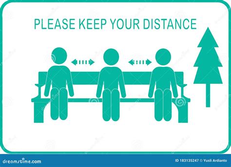 Keep Distance, Advice for Social Distancing,clip Art Sitting on a Park ...