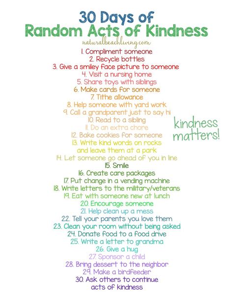 30 Random Acts of Kindness Ideas for Kids - Natural Beach Living