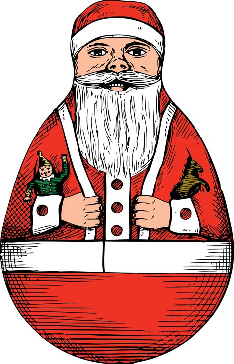 Clipart - rolly-polly Santa