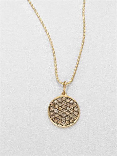 Sydney Evan Diamond 14k Gold Disc Pendant Necklace in Gold | Lyst