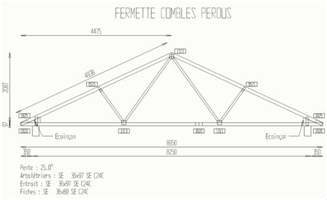 charpente fermette dimension