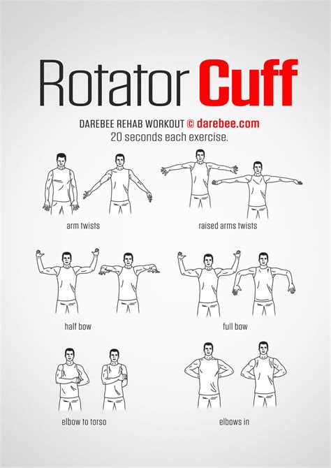 Rotator Cuff Workout Shoulder Rehab Exercises, Shoulder Stretches, Shoulder Workout, Fitness ...