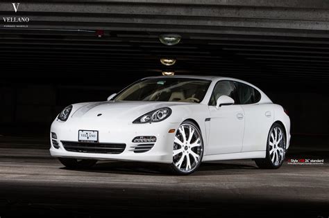 Neat White Porsche Panamera Received 24 Inch VTA Vellano Rims — CARiD ...