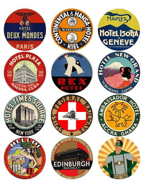 12 VINTAGE TRAVEL STICKERS FROM AROUND THE WORLD (FREE DOWNLOAD)