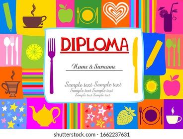 Kids Cooking Class Certificate Design Template Stock Vector (Royalty ...