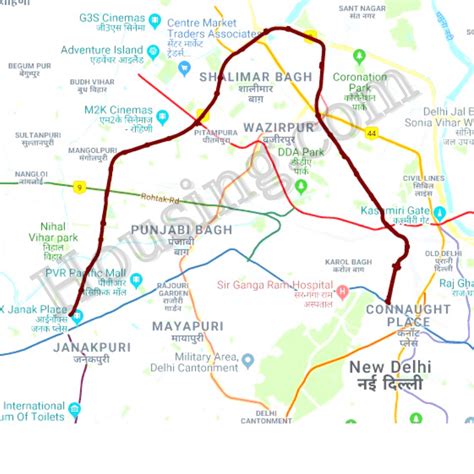 Delhi Metro Map Red Line