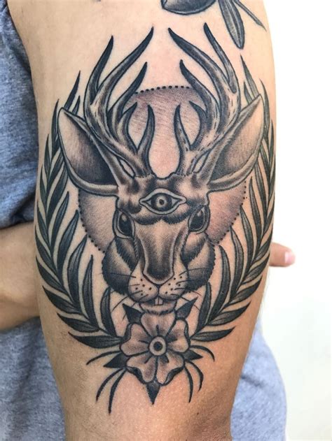 Jackalope tattoo by Rich Cuellar Portland OR | Traditional tattoo images, Tattoos, Tattoo themes