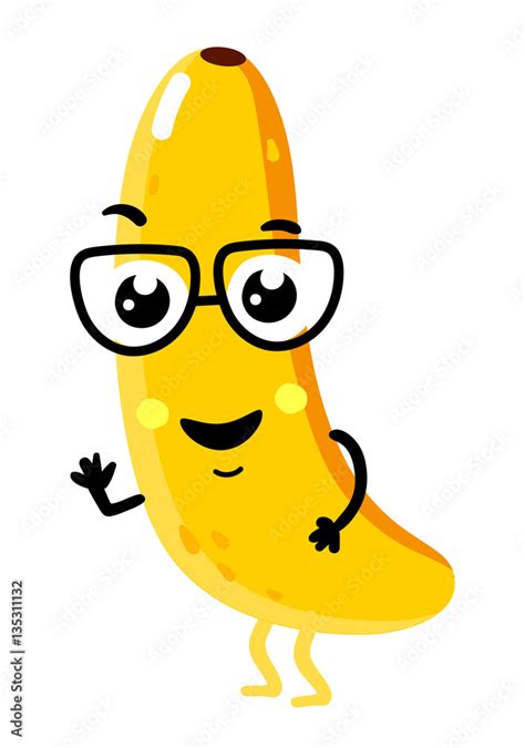 Cute fruit banana cartoon character isolated on white background vector ...