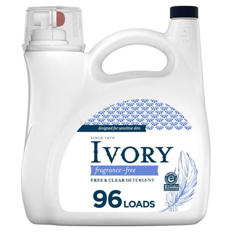 Ivory Free and Clear Laundry Detergent, Designed For Sensitive Skin, 96 loads, 138 fl oz ...