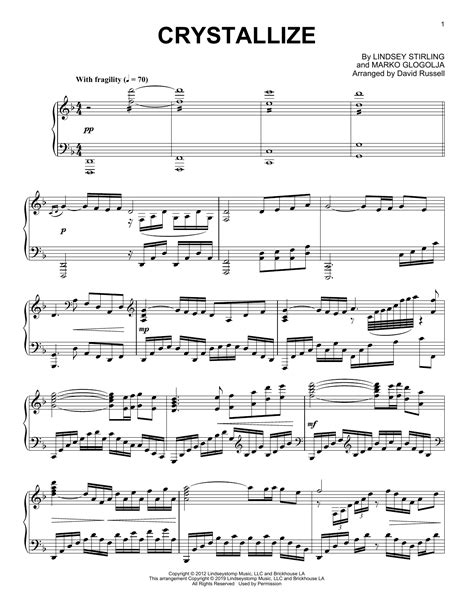 Lindsey Stirling "Crystallize" Sheet Music Notes | Download Printable PDF Score 408175