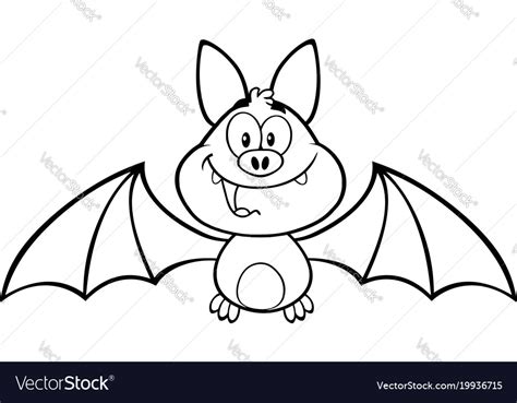 Black and white happy vampire bat character Vector Image