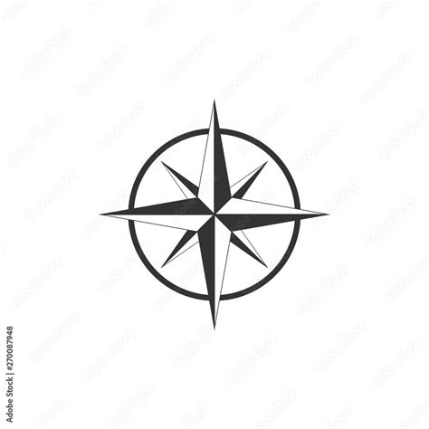 Compass, compass rose, navigation icon. Vector illustration, flat design. Stock Vector | Adobe Stock