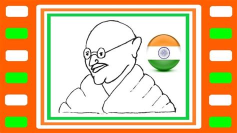 How to draw Mahatma Gandhi very simple steps | Most easy Gandhiji ...