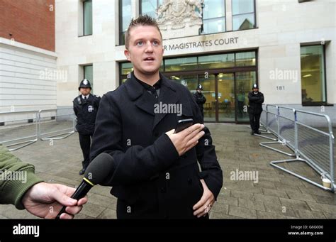 Former leader of the EDL Tommy Robinson (real name Stephen Yaxley ...