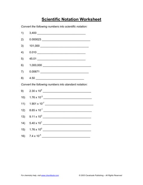 Scientific Notation Grade 7 Worksheets