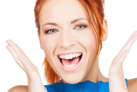 Excited face of woman stock image. Image of beautiful - 38231047