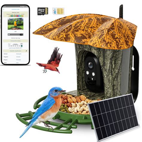 Xecessory Upgraded Smart Bird Feeder with Camera, [4G LTE/2K HD Auto Capture] Bird Camera with ...