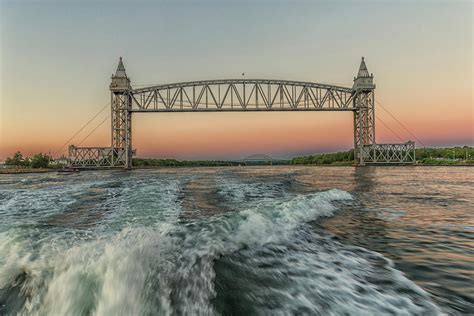 Sunset On The Cape Cod Canal Bridges Photograph by Brian MacLean - Fine Art America