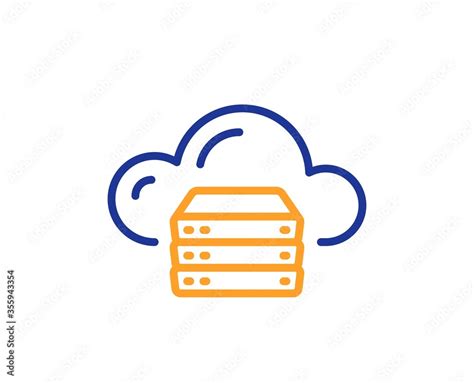 Cloud computing server line icon. Internet data storage sign. File hosting technology symbol ...