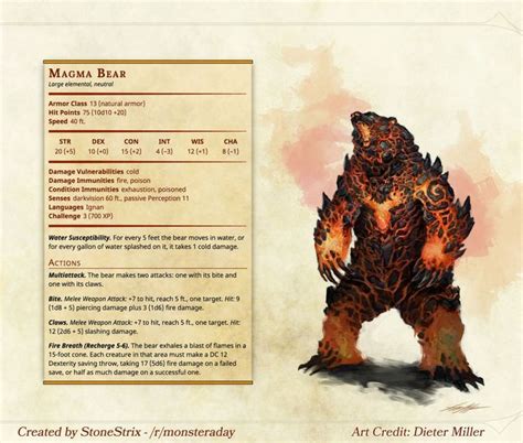 bear statblock - Google Search | Dnd dragons, Dnd monsters, Dungeons and dragons homebrew