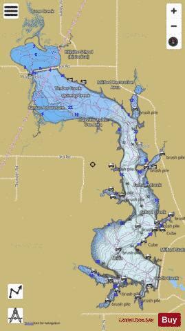 Milford Lake Fishing Map | Nautical Charts App